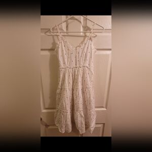 Sim‎ & Sam white with red and blue polka dot dress size Small